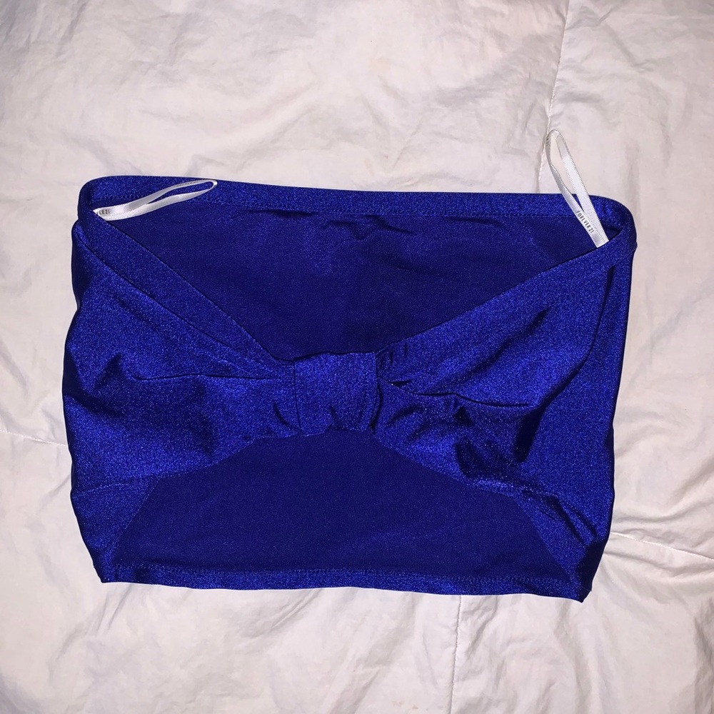 Blue Metallic bandeau/tube top